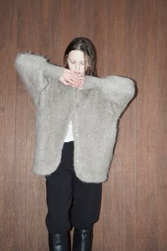 カラー モヘア シャギー カーディガン - COLOR MOHAIR SHAGGY CARDIGAN - BEIGE