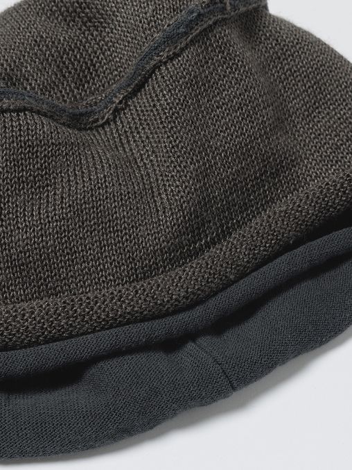 ニットビーニー / キャップ (B-GREY/KHAKI)