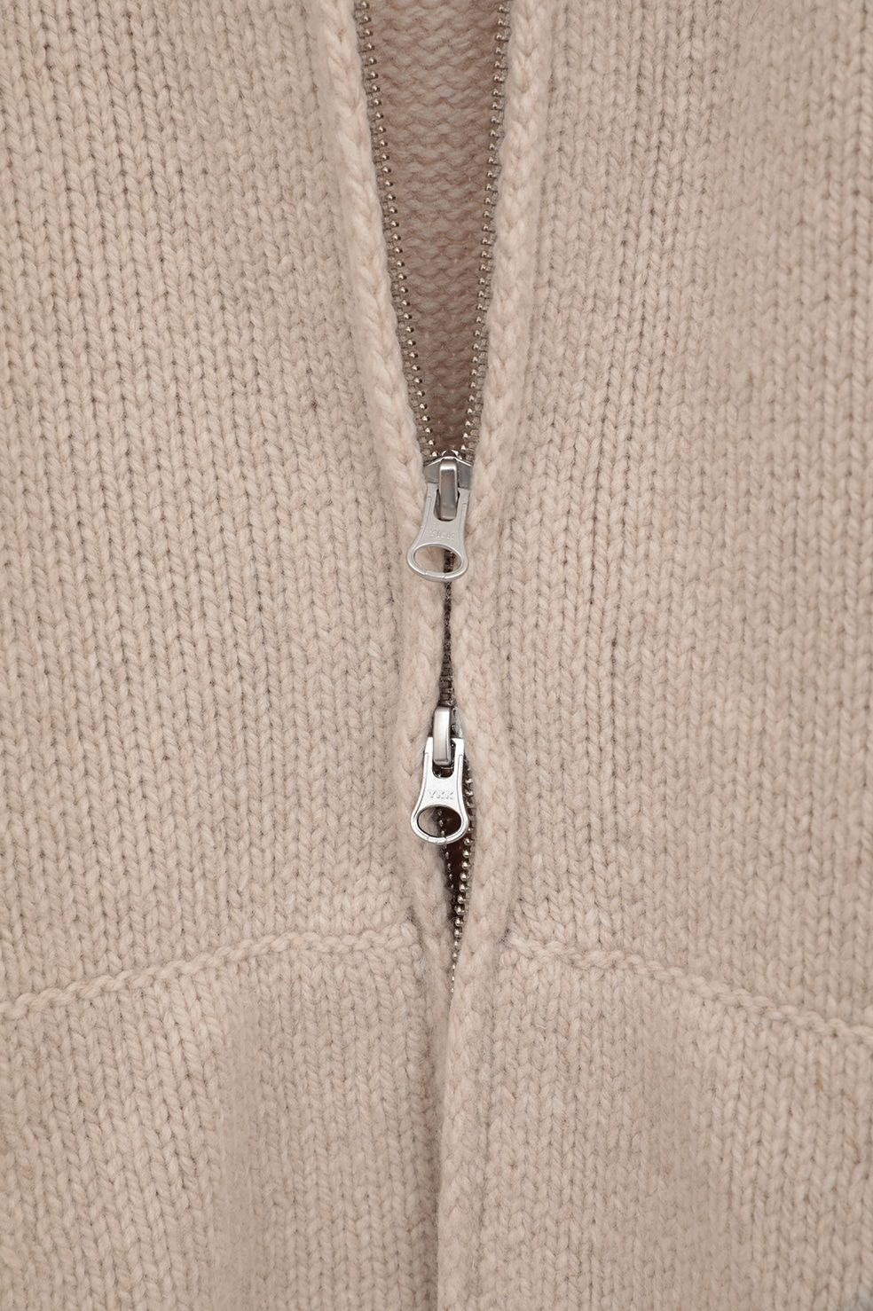 ポケット ジップ ニット｜ POCKET ZIP KNIT TOPS (BEIGE)