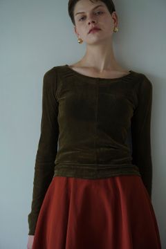 タートル フロッキー レディ トップス - TULLE FLOCKY LADY TOPS - BROWN
