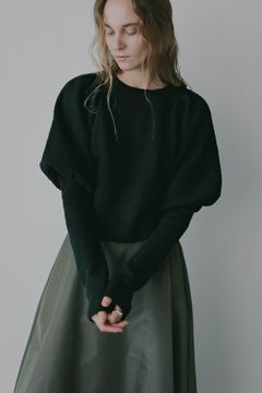 ニットプルオーバー - PUFFY SLEEVE KNIT (BLACK)