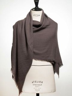 カシミヤ×ウールストール / マフラー 110×140cm / PEWTER