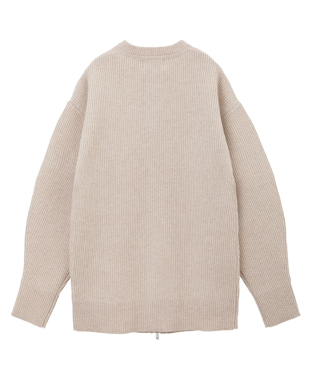 CLANE - ジップ リブ ニット トップス - ZIP RIB KNIT TOPS IVORY