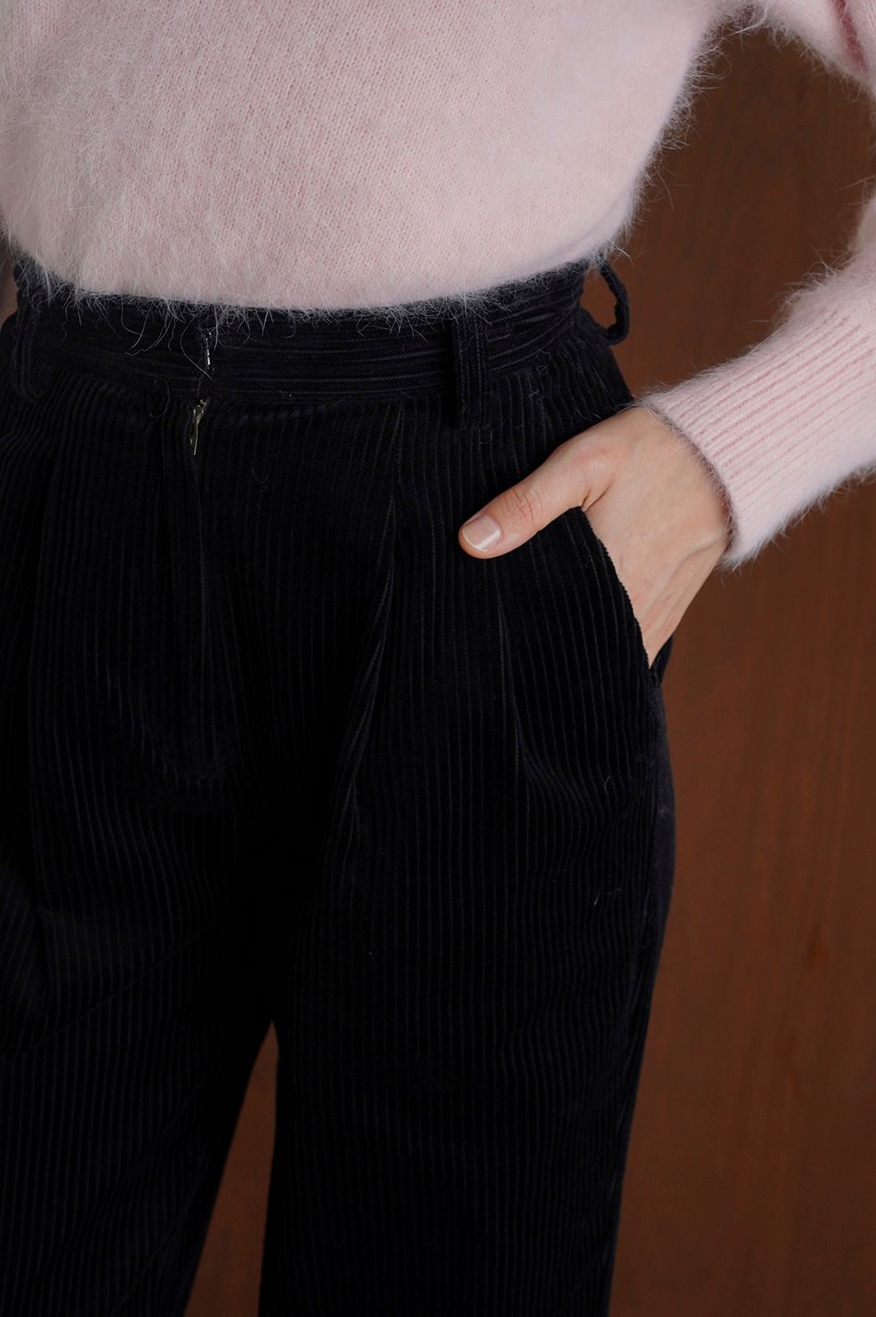 コーデュロイ テーパード パンツ - CORDUROY TAPERED PANTS - BLACK