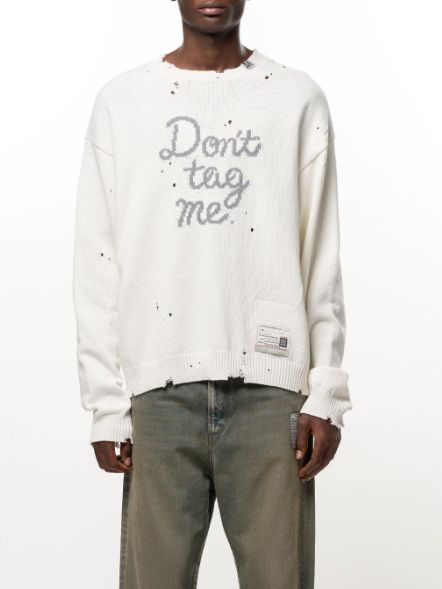 ドント タグ ミー ジャカード ニット セーター - Don't Tag Me Jacquard Knit Sweater (WHITE)