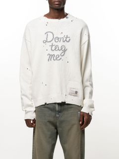 ドント タグ ミー ジャカード ニット セーター - Don't Tag Me Jacquard Knit Sweater (WHITE)