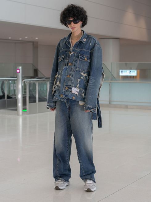 SLIDED PIECE DENIM PANTS - サイドデニムパンツ