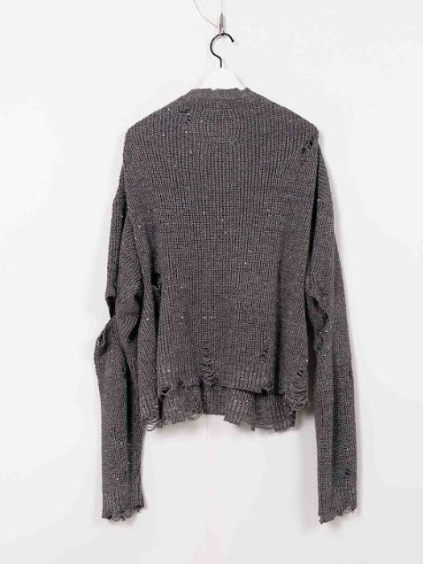スプリングニットプルオーバー - SANGLE KNIT CARDIGAN - GREY