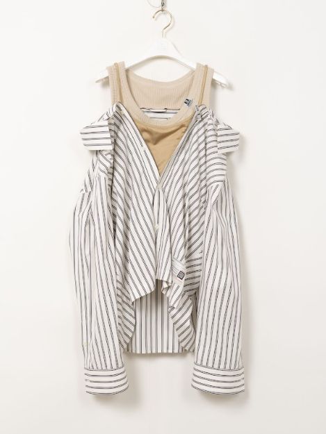 【レディース】レイヤードストライプシャツ | LAYERED STRIPE SHIRTS - WHITE