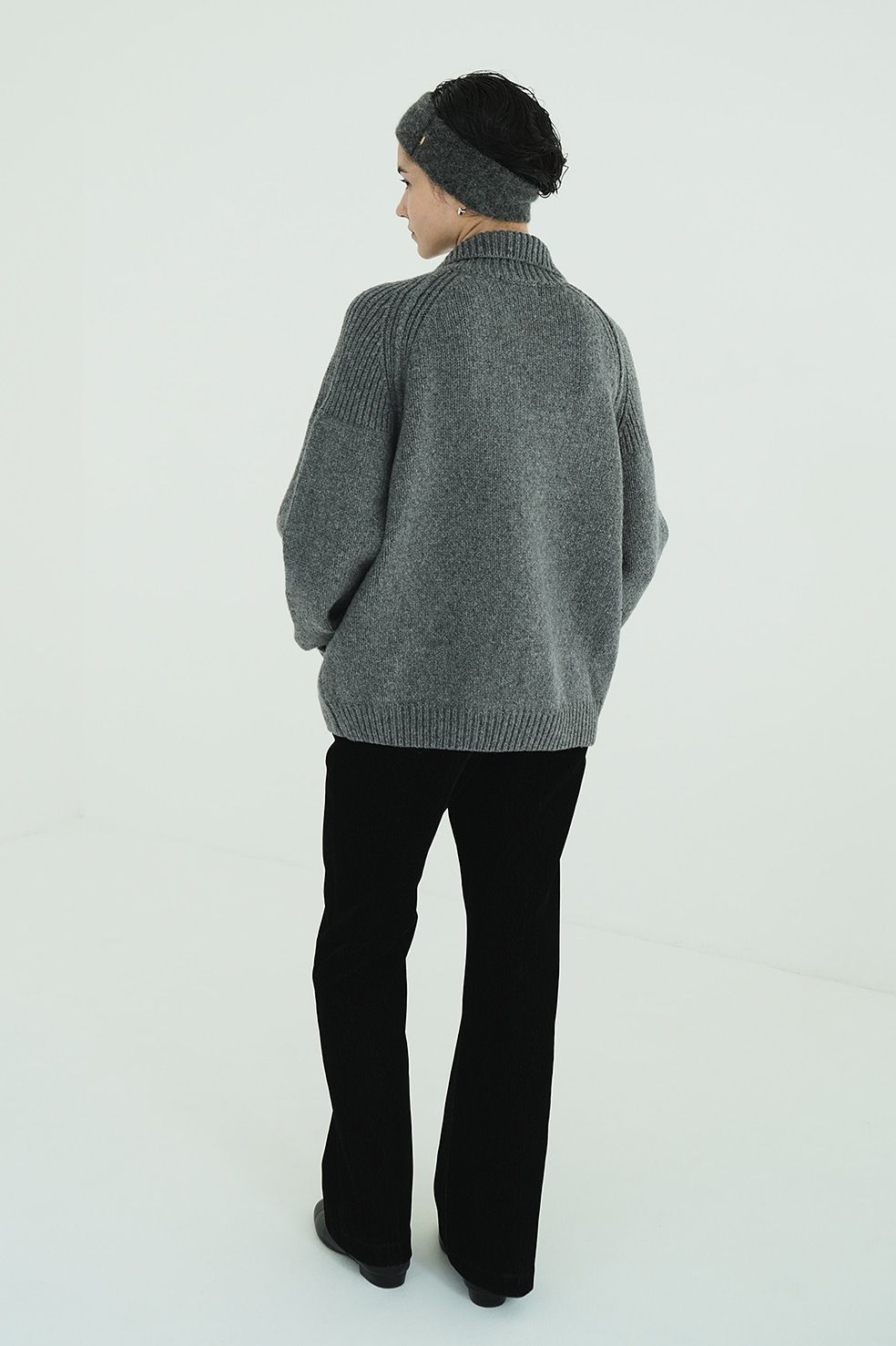 ポケット ジップ ニット｜ POCKET ZIP KNIT TOPS (GREY)