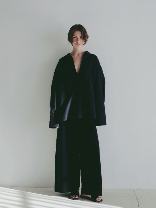 コットンシルクスキッパーシャツ - NAVY