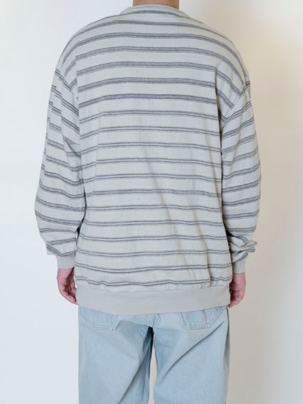 ロングスリーブ ボーダー カットソー - KASURI BORDER L/S T-SHIRTS - GREY