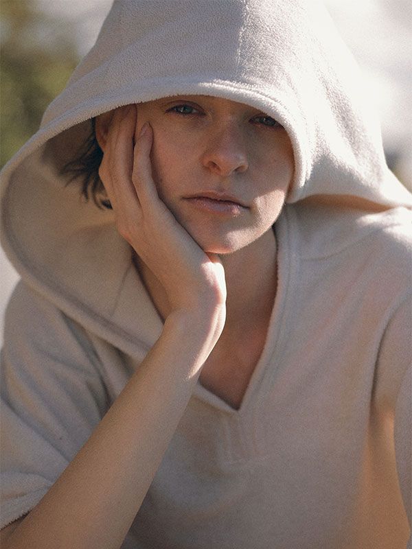 フェードパイルフードポンチョ (GREIGE)