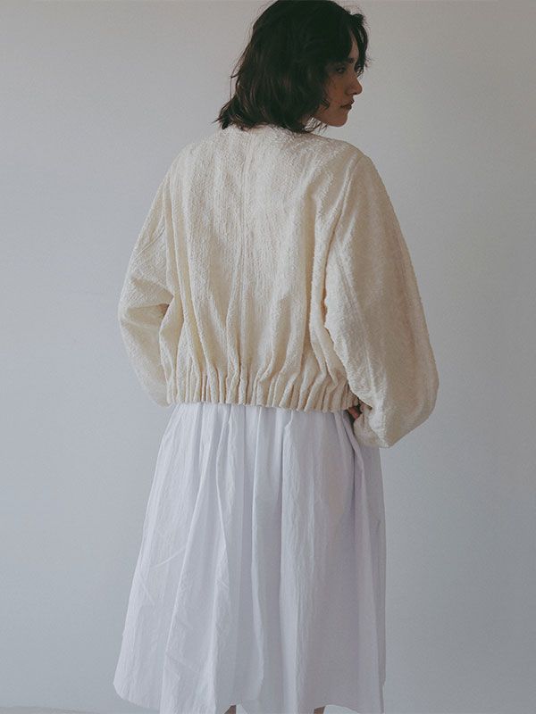 コットンジャガードライトブルゾン （OFF WHITE)