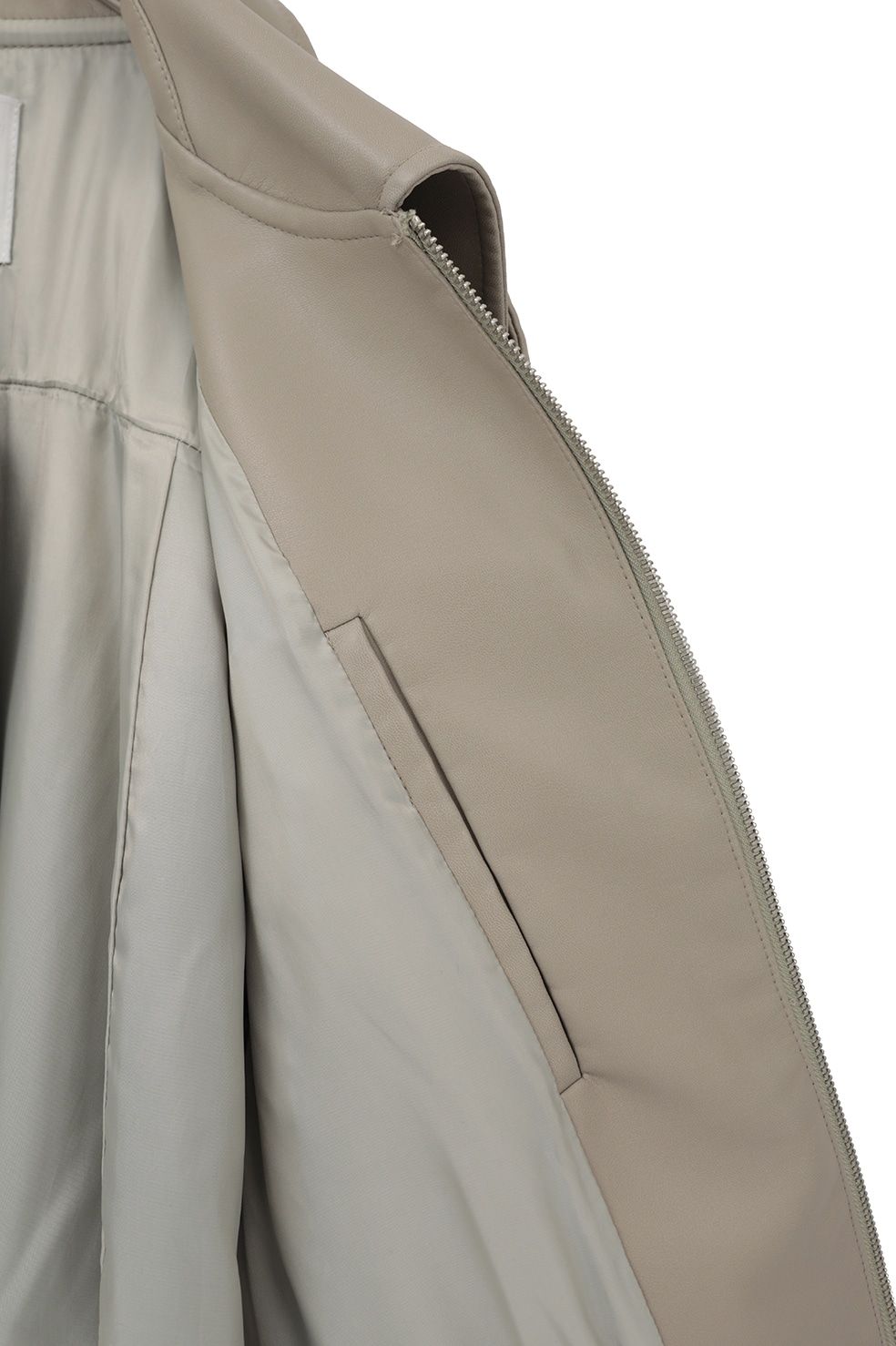 バルキーラインシングルレザージャケット - BULKY LINE SINGLE LEATHER JACKET (MOSS GREEN)