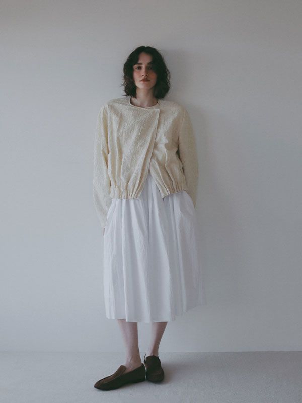 コットンジャガードライトブルゾン （OFF WHITE)