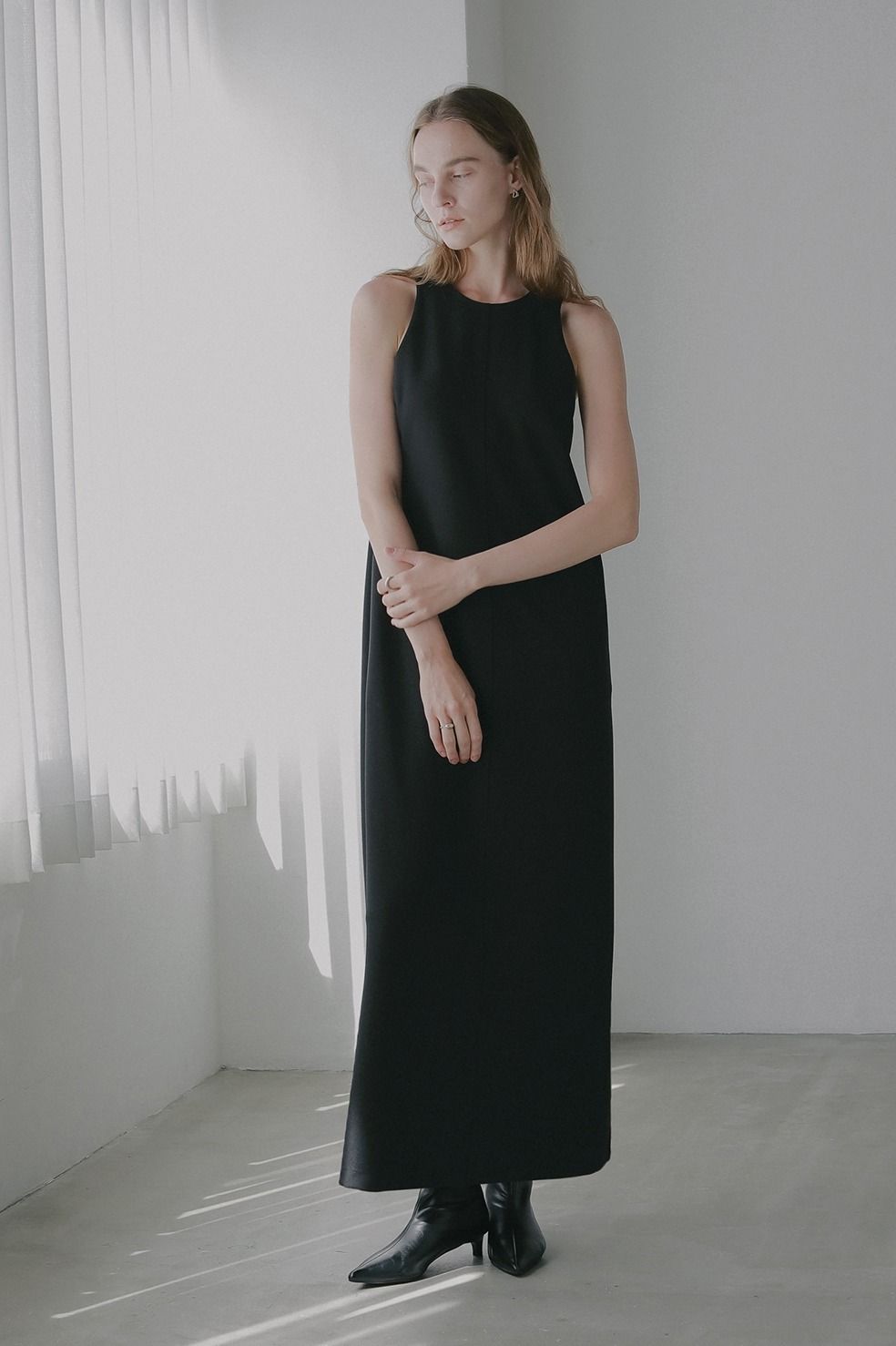 ショートブラウス+ワンピース｜SHORT BLOUSE SET ONE PIECE（BLACK)