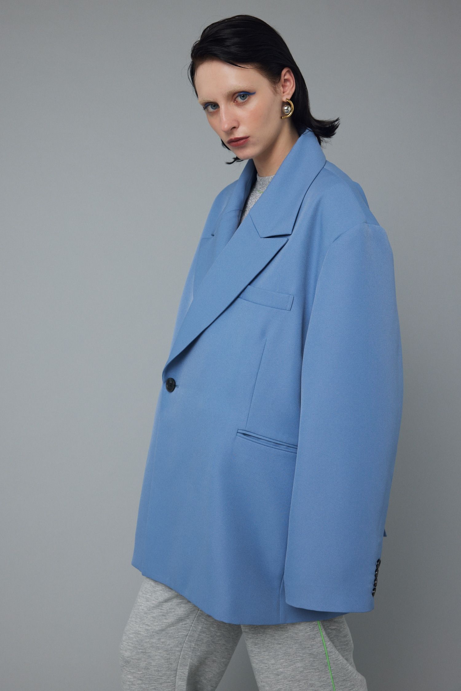 オーバーサイズ シルエット ジャケット - Over silhouette jacket - L/BLU