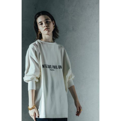 ロングスリーブ刺繍カットソー - LONG SLEEVE EMBROIDERY TEE - Off White