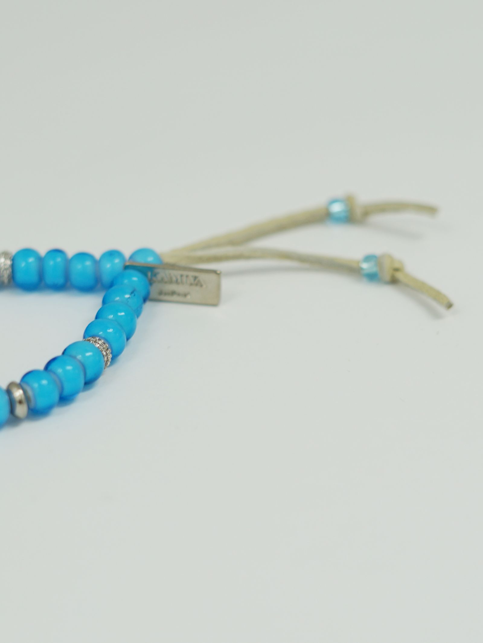”KMY ”BEADED BRACELET- ビーズブレスレット - AQUA
