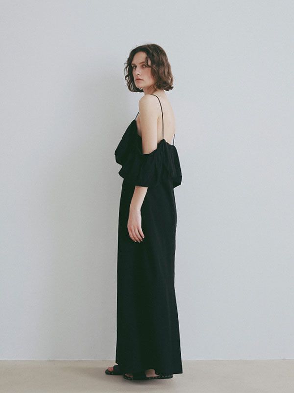 フリルキャミベアワンピース（BLACK)
