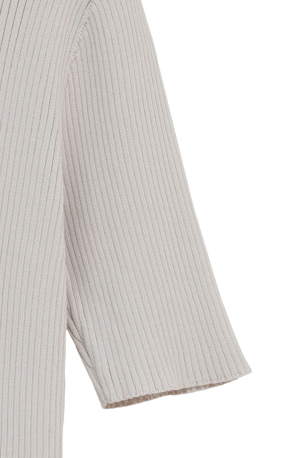 ハイネック 半袖リブニットトップス - H/N HALF SLEEVE RIB KNIT TOPS (IVORY)