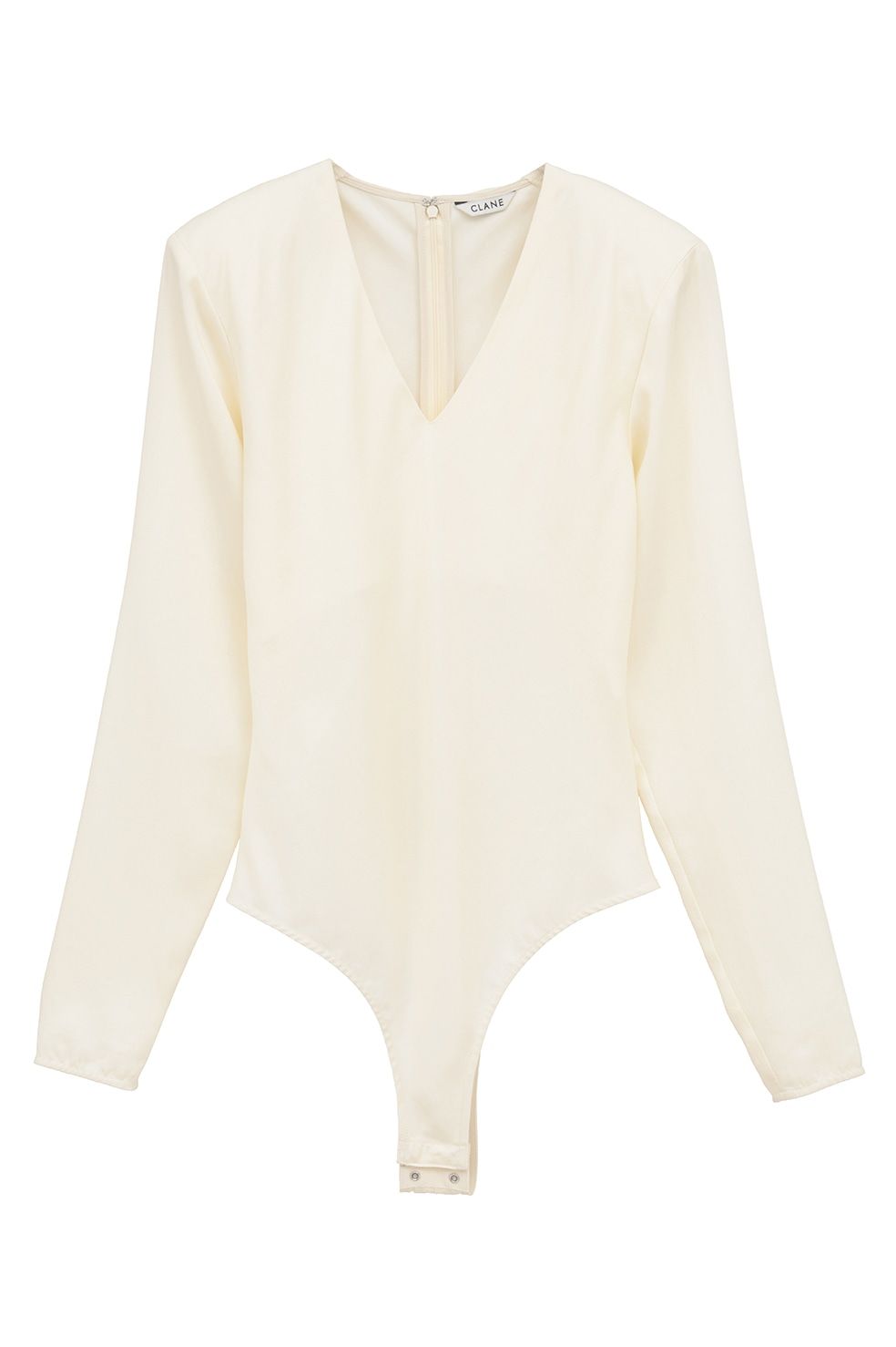 ブイネックボディスーツ - V NECK POWER SHOULDER BODYSUIT(IVORY)