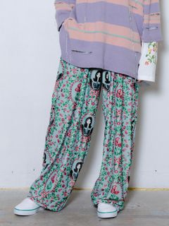 ワイド ベロア パンツ - Wide Velour Pants(Girl Print Pattern)