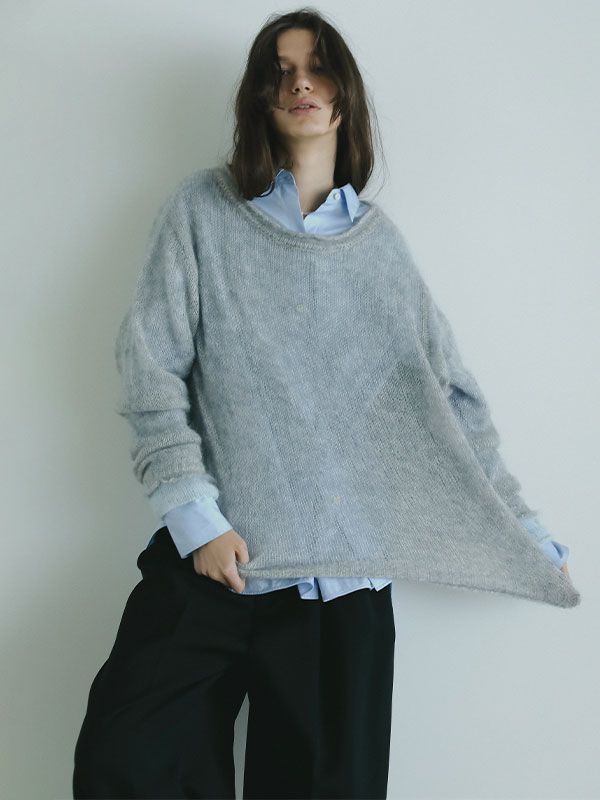 スーパーキッドモヘヤニットプルオーバー - GREY