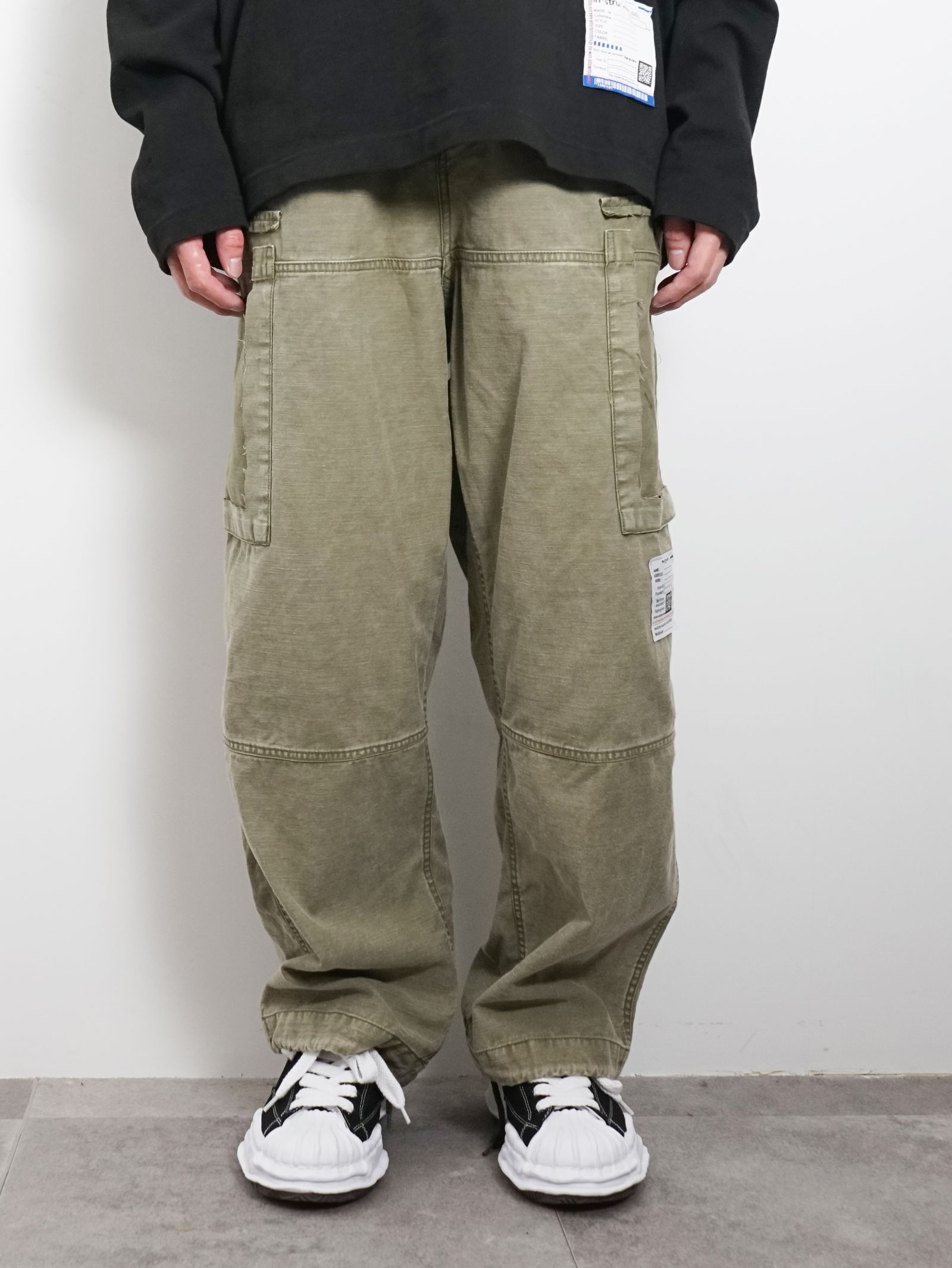 Maison MIHARA YASUHIRO - コットンサテン カーゴパンツ - Cotton Satin Cargo Pants - BLACK  | ADDICT WEB SHOP