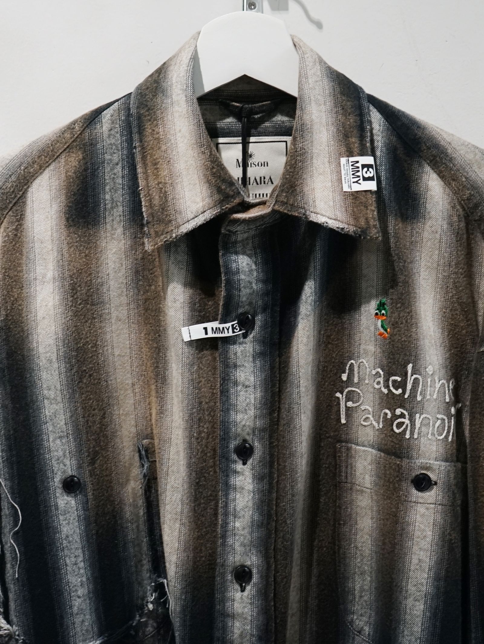 Maison MIHARA YASUHIRO - ヴィンテージライク ストライプシャツ - Vintage Like Stripe Shirt -  BLACK | ADDICT WEB SHOP