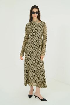 フラワーレースワンピース - 3D FLOWER LACE SLASH NECK ONEPIECE (MIX)