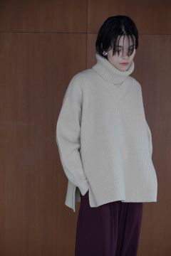 2WAY NECK WARMER KNIT TOPS - IVORY