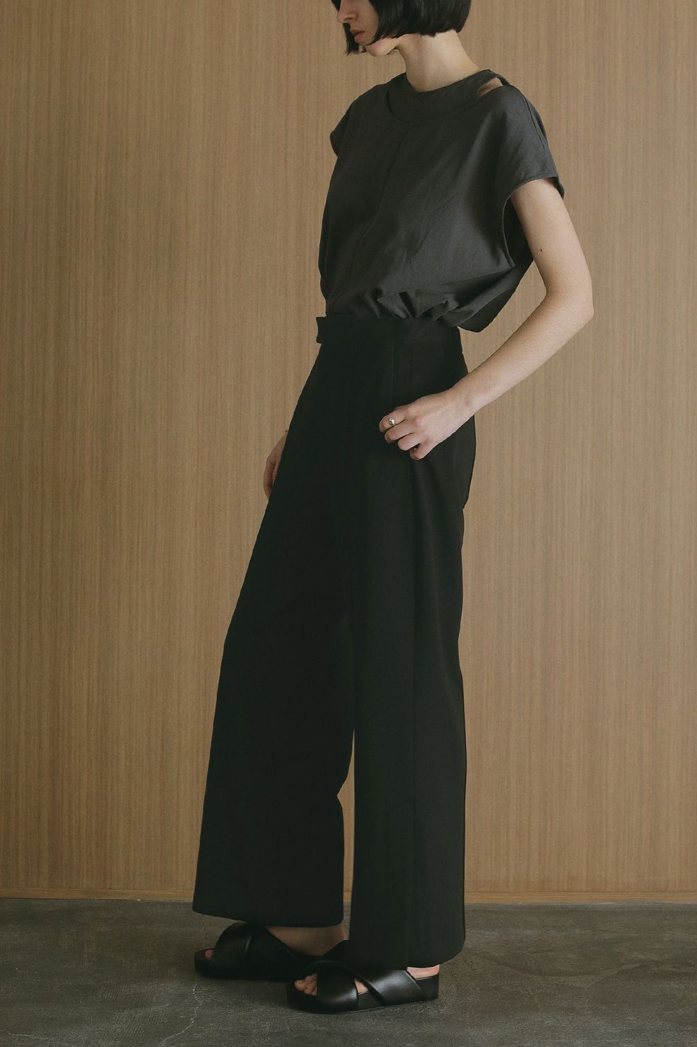 サイドベンツパンツ - SIDE VENTS PANTS BLACK