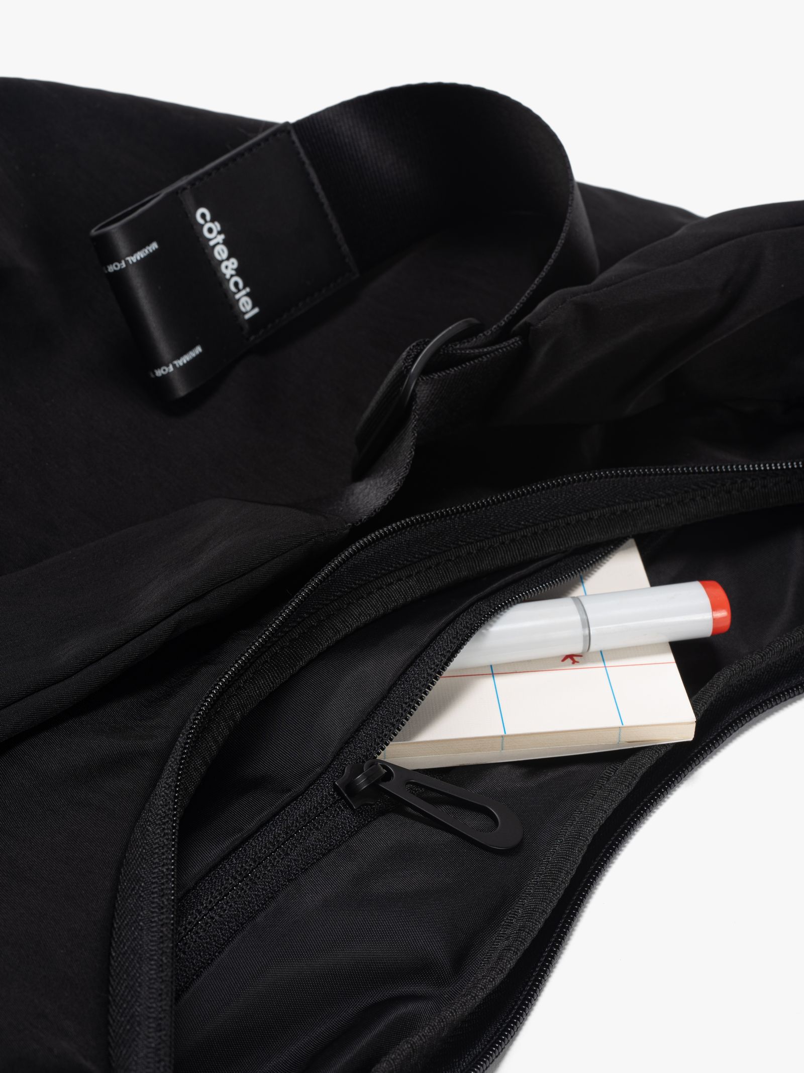 【cote&ciel】ブラック スモール Hyco Smooth バッグ cote&ciel - Hyco Small Smooth Black - ハイコ スムース