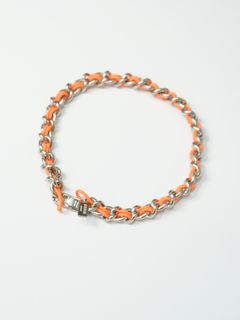 LACED CHAIN NECKLACE - レースチェーン ネックレス - ORANGE