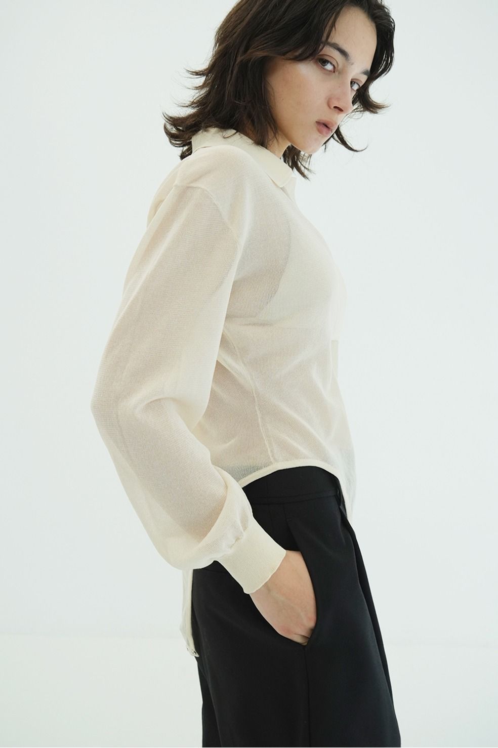 スキッパー ニット ボディスーツ - SKIPPER KNIT BODYSUITS (IVORY)