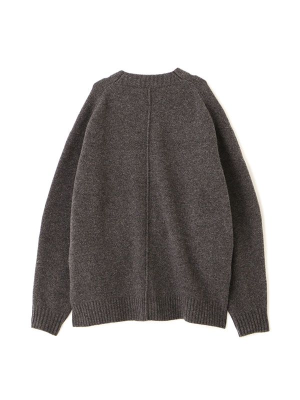ミドルゲージVネックニットカーディガン  (GREY)