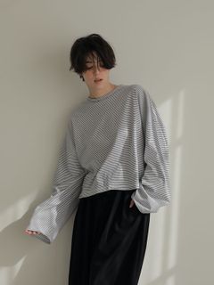ボーダーボクシートップス - WHITE