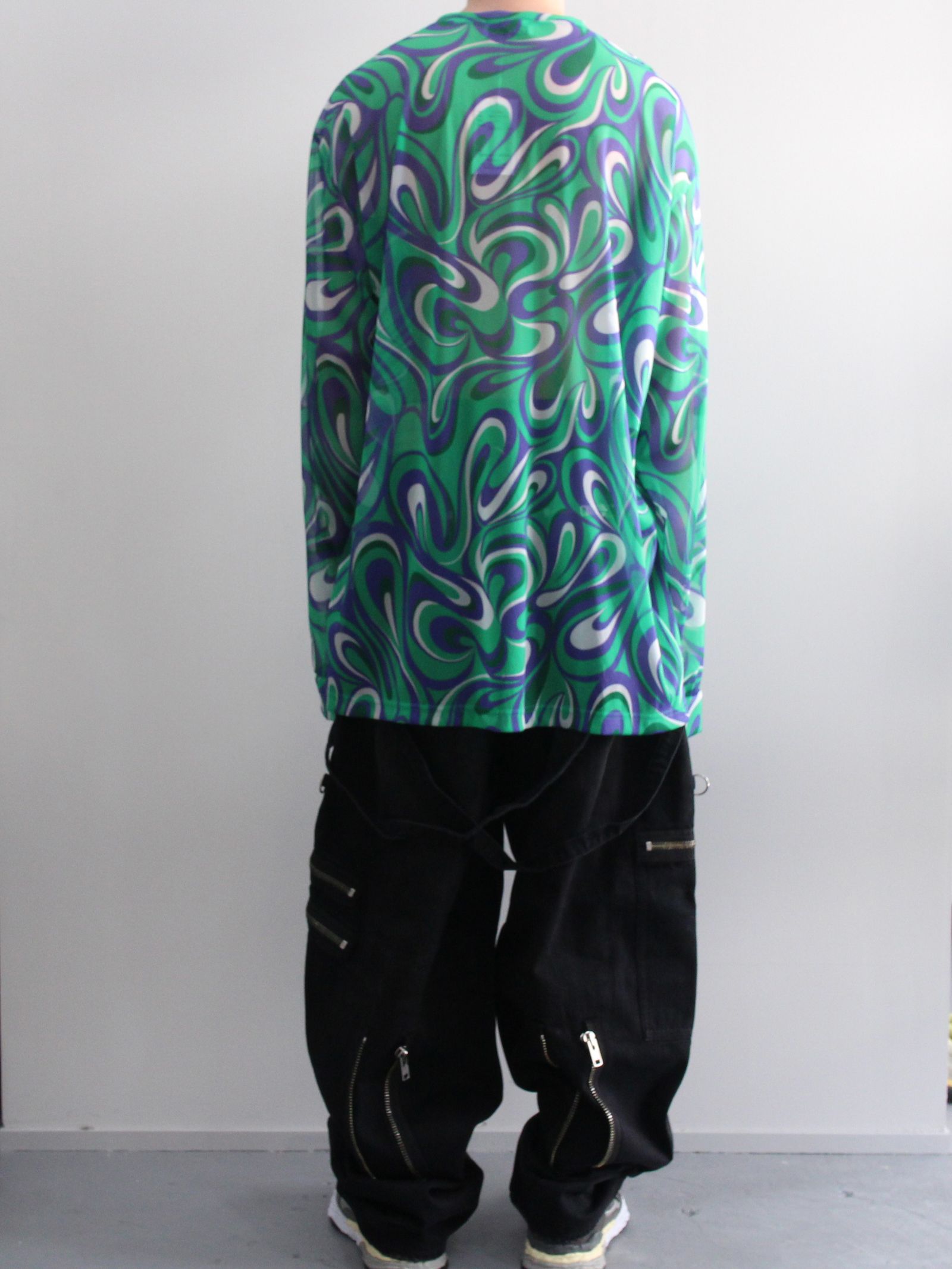 総柄プリントカットソー  - LONG SLEEVE POLY TEE - TEXTILE DESIGN BY TOM TOSSEYN