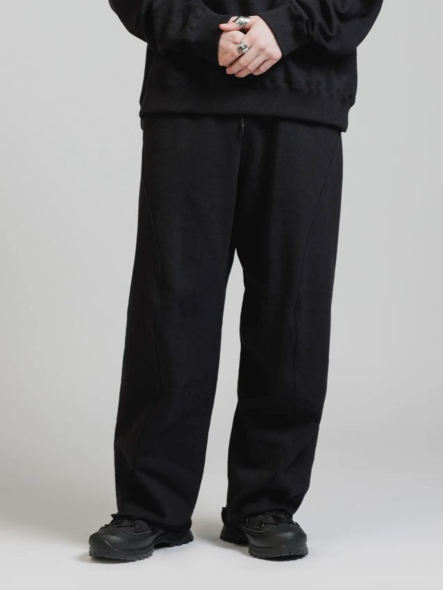 スウェット ワイドパンツ - HEAVY WEIGHT SWEAT WIDE PANTS (BLACK)