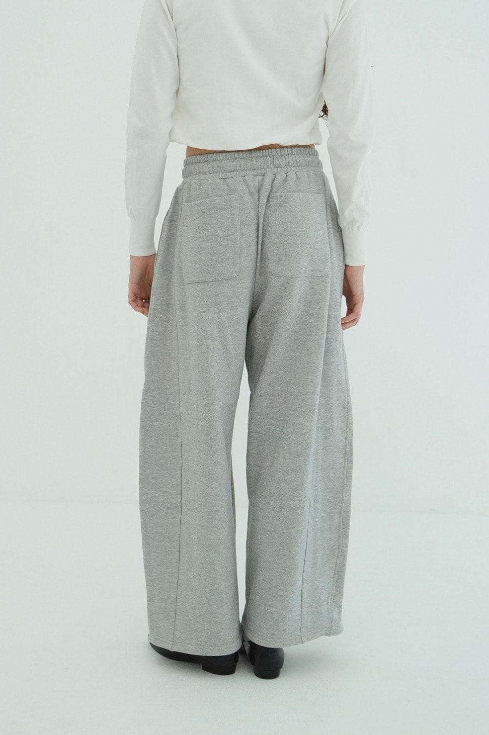 パフトップス - W FACE CLOUD PUFF SLEEVE TOPS (GREY)