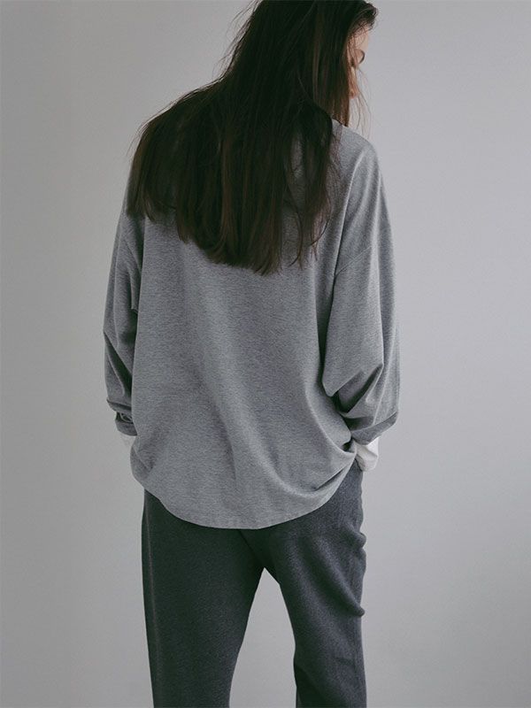 スリークラインカフスロンTee / カットソー (GREY)