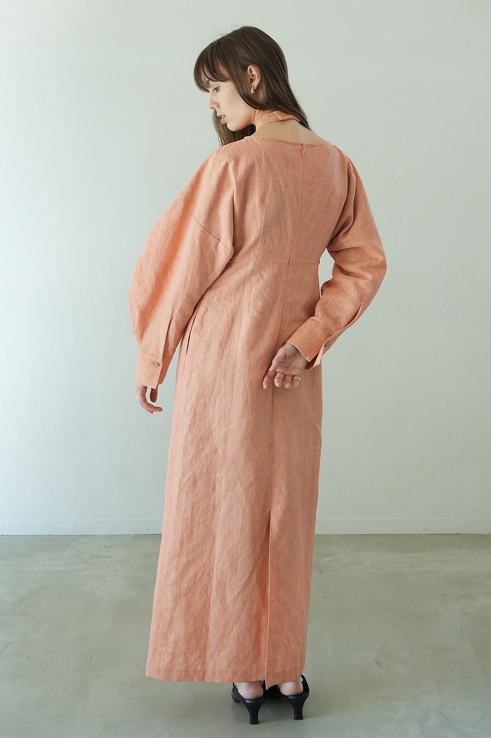レイヤードワンピース -  HALTER LAYERED ONEPIECE - ORANGE