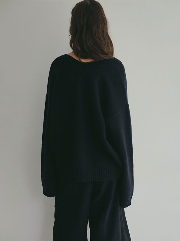 Vネック2wayニットプルオーバー  (NAVY)
