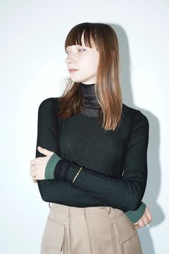 ハイネック メッシュ ニットトップス -  H/N MESH KNIT TOPS