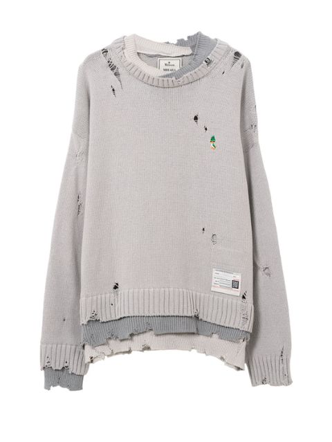 トリプル レイヤード ニット セーター - Triple Layered Knit Sweater (GREY)