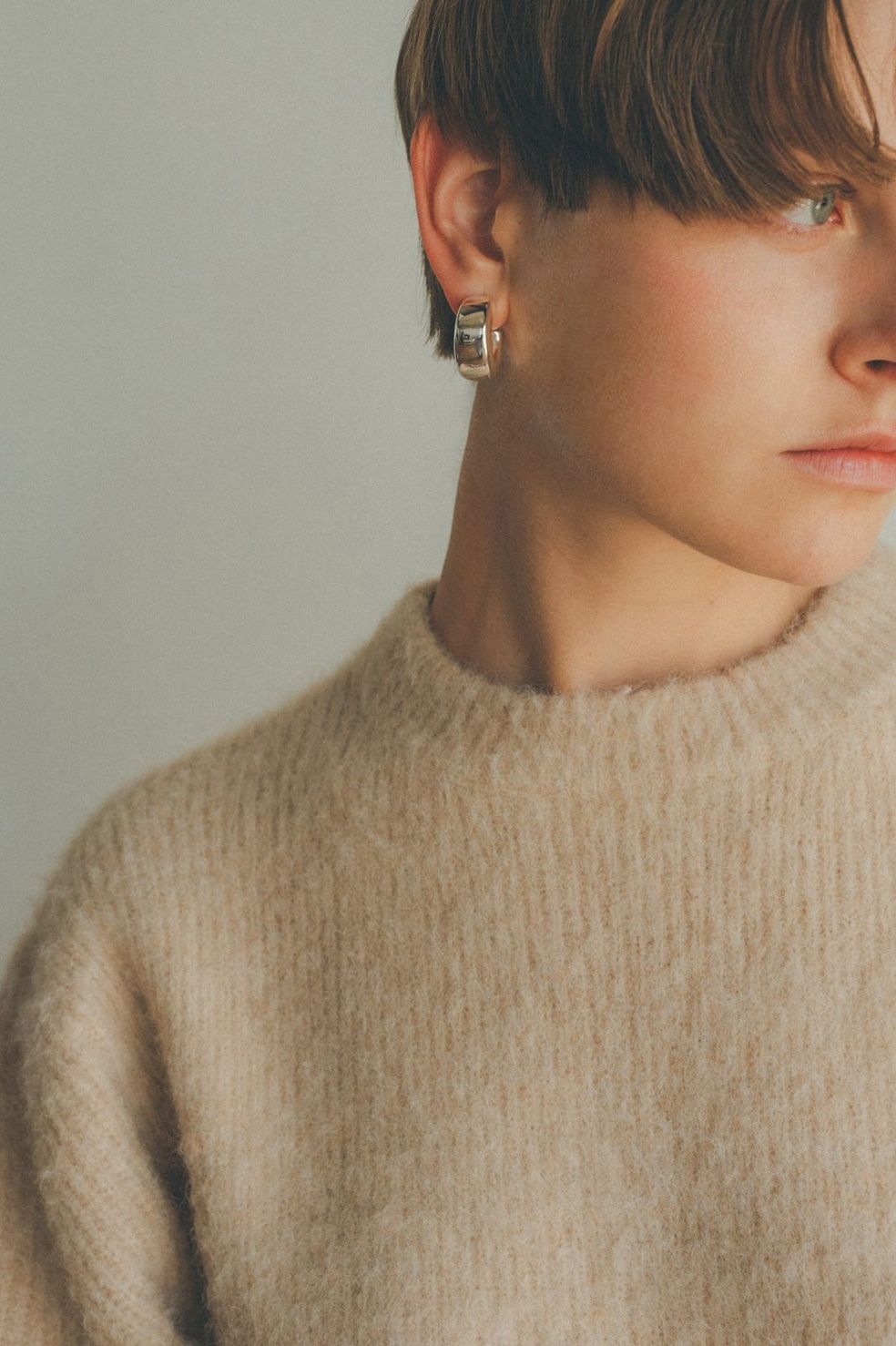 CLANE - ROUND SLEEVE MOHAIR KNIT TOPS - ラウンドスリーブ