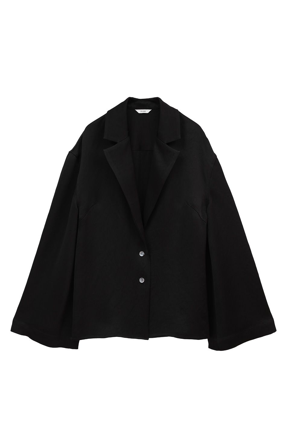 CLANE - TAILORED SATIN SHIRT - BLACK - サテン テーラードシャツ ...