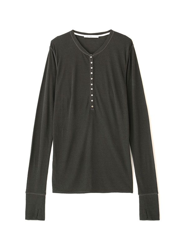 ウールフライスヘンリーネックプルオーバー（CHARCOAL）